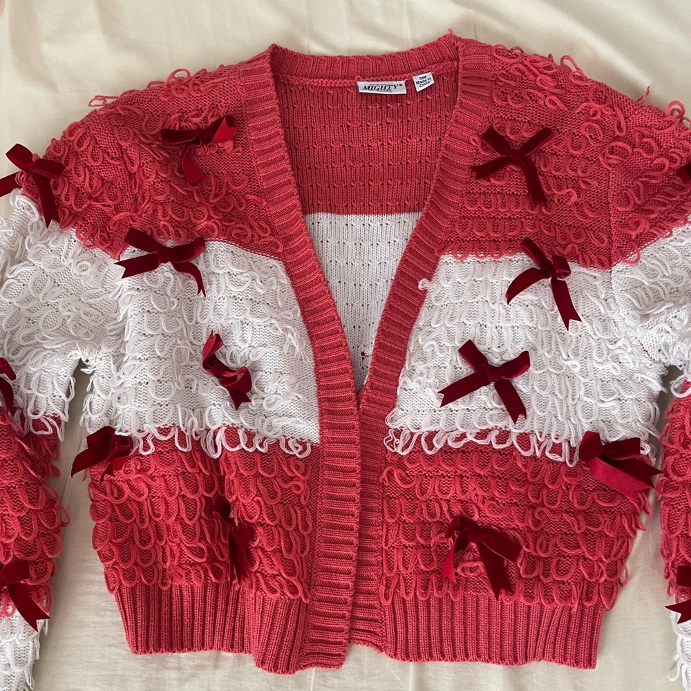 coquette bow cardigan